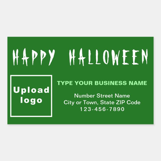 Rectangulaire Sticker Rectangle vert Halloween d'affaires (Devant)
