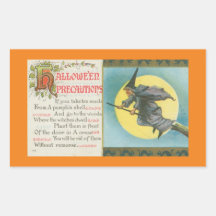 STICKER RECTANGLE vintage HALLOWEEN ILLUSTRATION