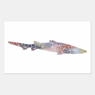 Rectangulaire Sticker requin en mosaïque de papier