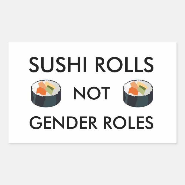 Rectangulaire Sticker Rolls Sushi Pas Rôles Sexe (Devant)