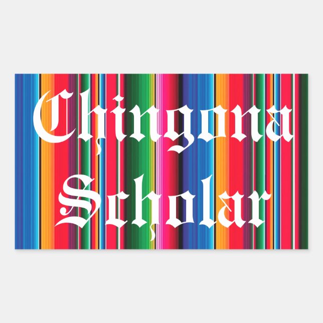Rectangulaire Sticker Sarape Chingona Scholar (Devant)