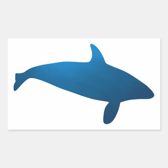Rectangulaire Sticker Silhouette Orca de mer profonde (Devant)