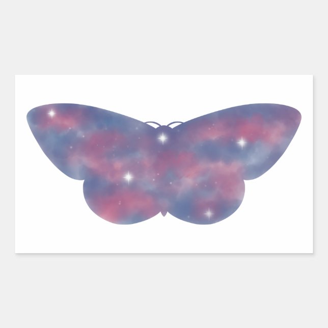 Rectangulaire Sticker Starscape Moth Light (Devant)