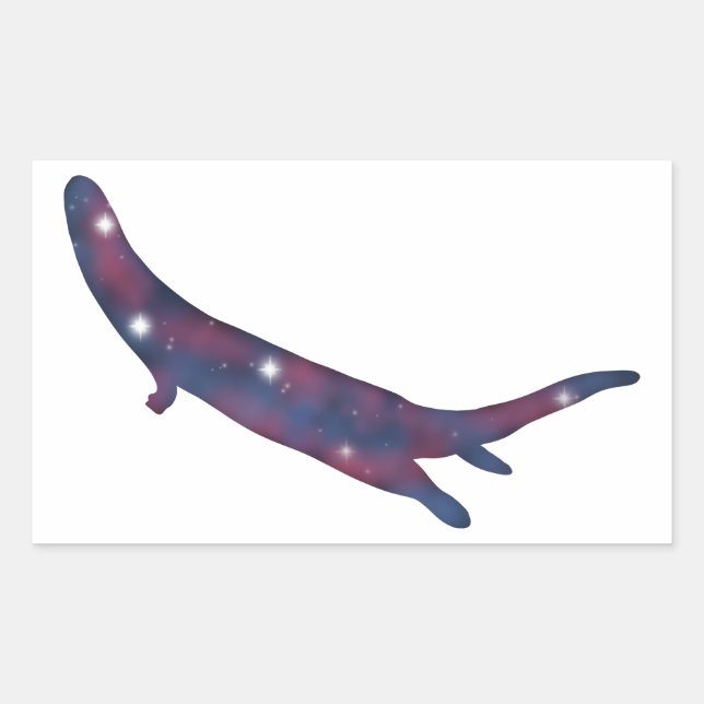 Rectangulaire Sticker Starscape Otter Dark River (Devant)