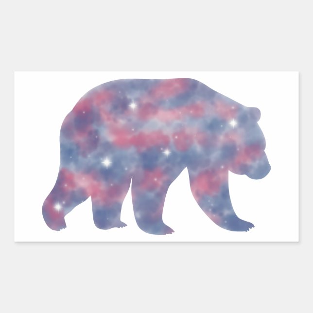Rectangulaire Sticker Starscape pour ours Grizzly léger (Devant)