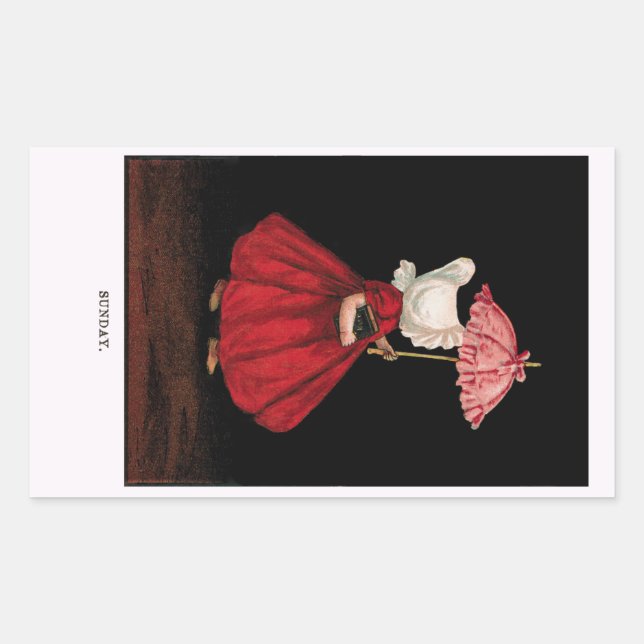 Rectangulaire Sticker Sunbonnet Sue début 1900 (Devant)