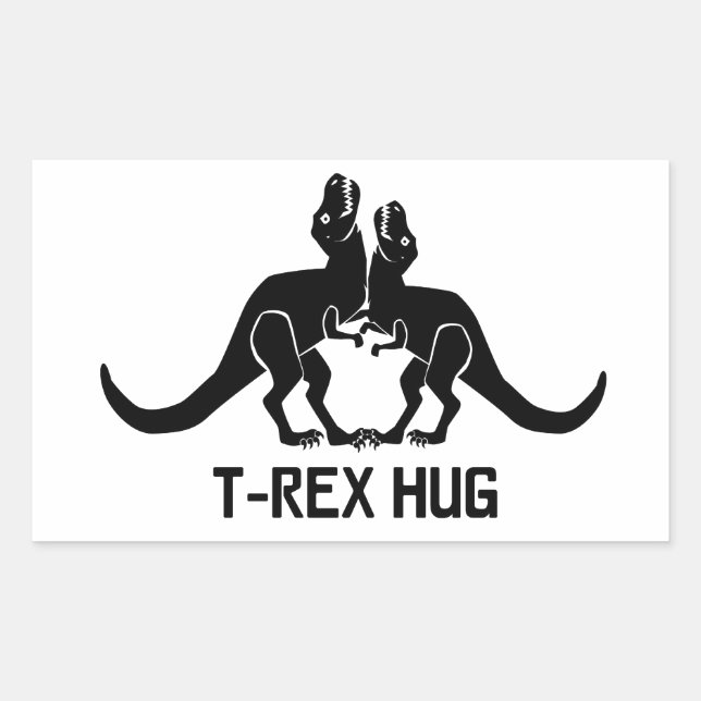 Rectangulaire Sticker T-Rex Hug (Devant)