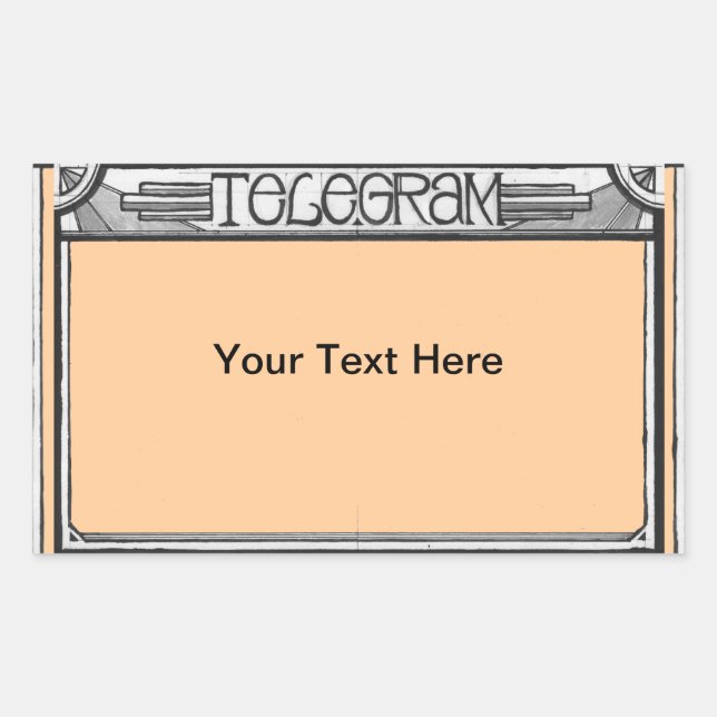 Rectangulaire Sticker Telegram Art Déco Personnalisable (Devant)