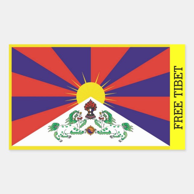 Rectangulaire Sticker Tibet libre (Devant)