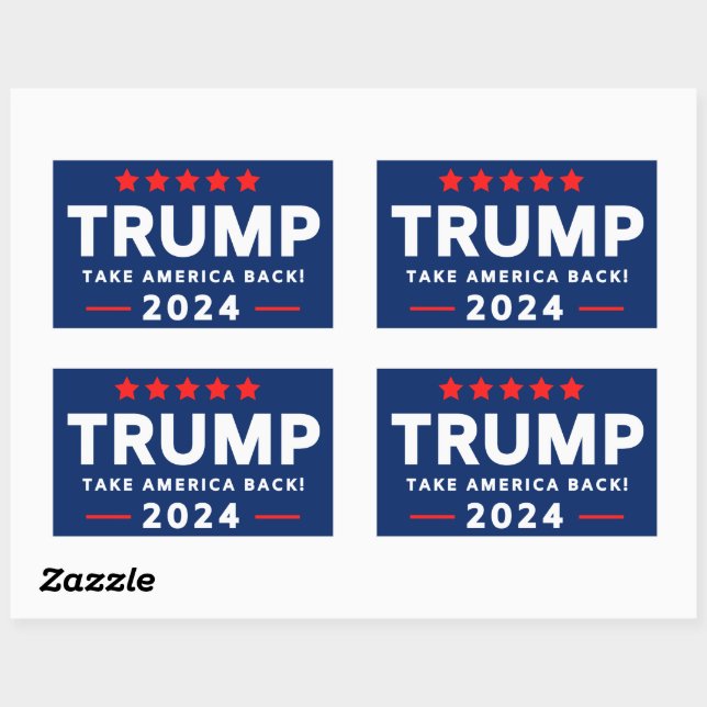 Rectangulaire Sticker Trump 2024 (Feuille)