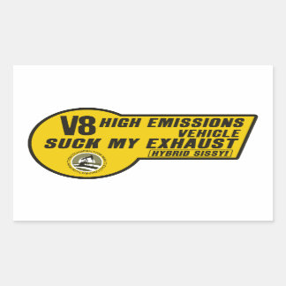 Rectangulaire Sticker V8 SUV (Jaune) 4 pack