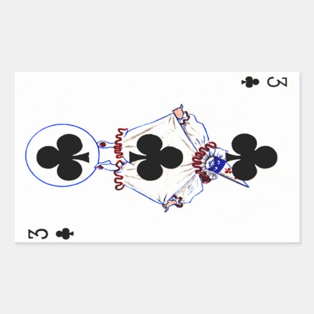 Rectangulaire Sticker vintage 3 de Clubs (Devant)