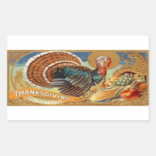 Rectangulaire Sticker Vintage de salutations Thanksgiving