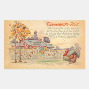 Rectangulaire Sticker Vintage de Thanksgiving Joys