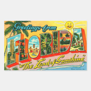 Rectangulaire Sticker vintage Florida