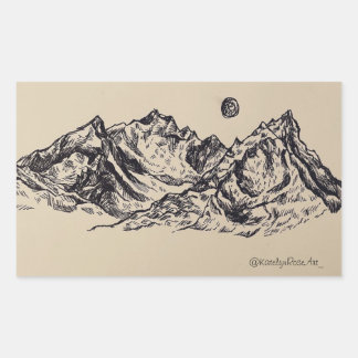 Rectangulaire Sticker Whimsical Mountain