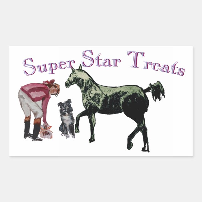 Rectangulaire super star traite Sticker (Devant)