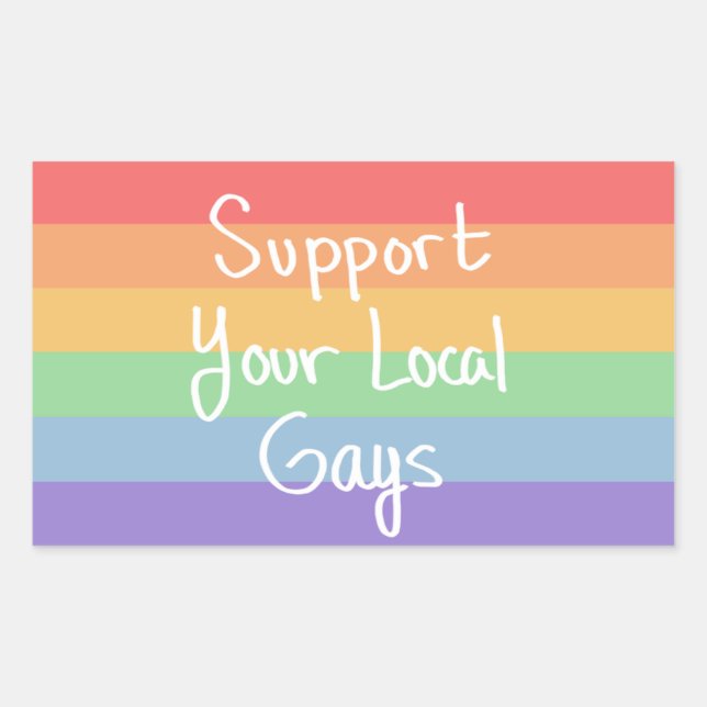 Rectangulaire Support de votre sticker Gays local (Devant)