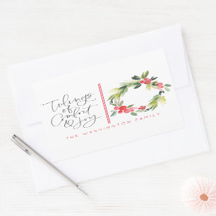 Rectangulaire Tidings of Joy Noël Sticker de voeux
