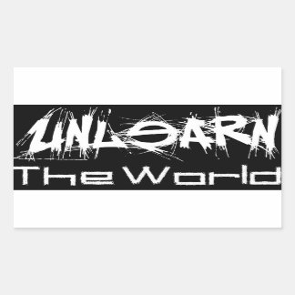 Rectangulaire UnLearn The World Black Sticker