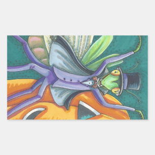 Rectangulaire VAMPIRE PRIER MANTIS BUG STICKER TÊTE Rectangle