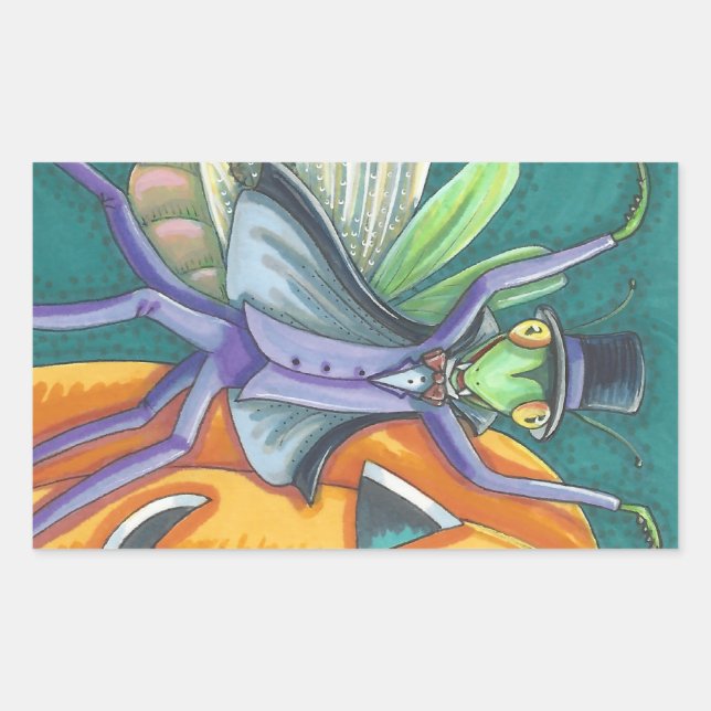 Rectangulaire VAMPIRE PRIER MANTIS BUG STICKER TÊTE Rectangle (Devant)