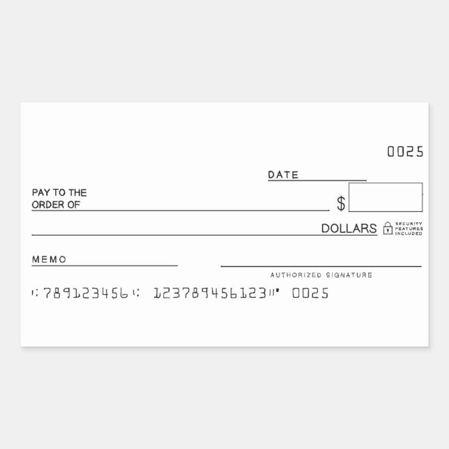 Rectangulaire Vérifier Sticker Money Manifest Objectifs (Devant)