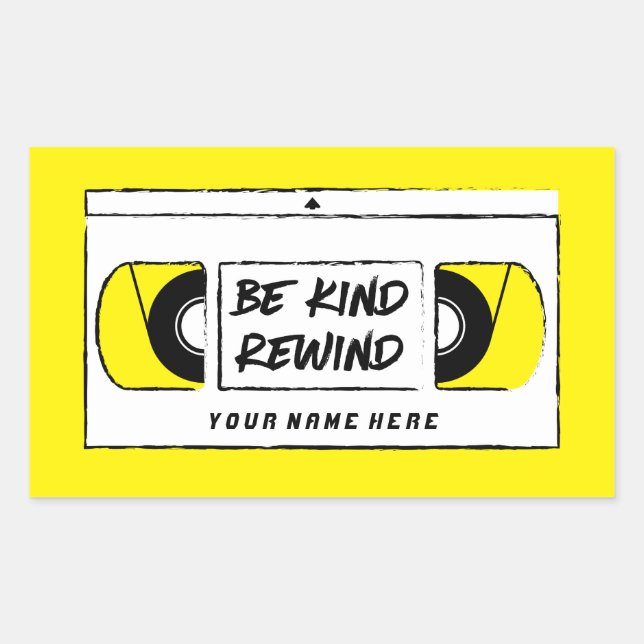 Rectangulaire VHS Be Kind Rewind Novelty Sticker (Devant)