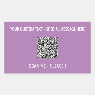 Rectangulaire Votre Sticker d'informations d'analyse de code QR