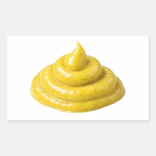 Rectangulaire Yellow Mustard Sauce Swirl Isolated Sticker (Devant)