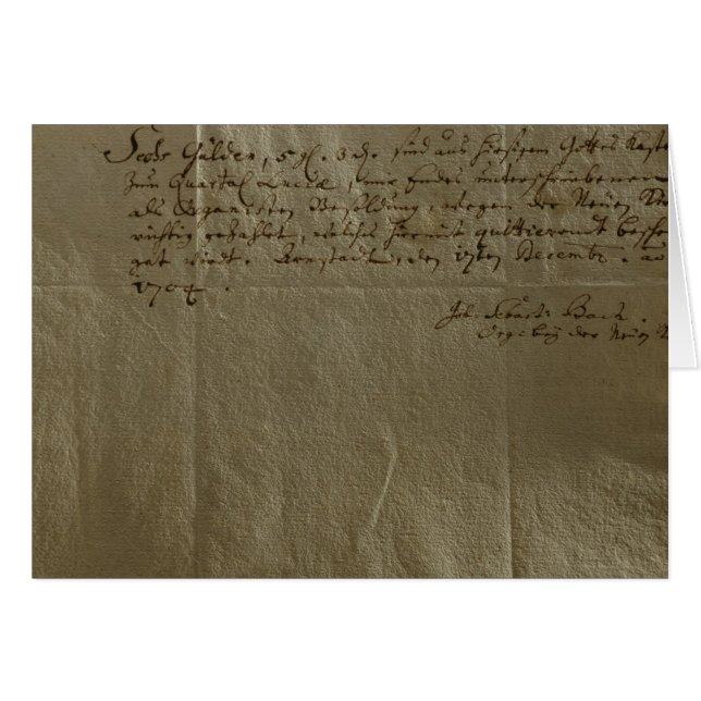 Reçu de rémunération, le 17 décembre 1704 (Devant horizontal)