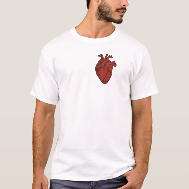 Red Anatomical Heart Vintage T-Shirt (Devant)