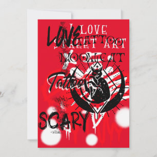 Red and Black Street Art et carte plat de chat noi