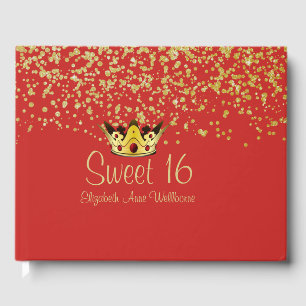 Red and Gold Crown Sweet 16 Livre d'or