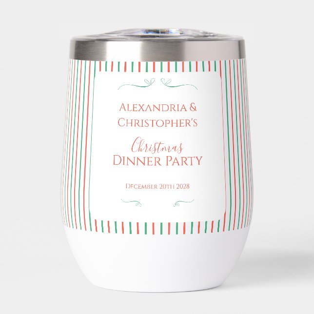 Red and Green Stripe Christmas Dinner Party Favor (Avant)