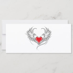 Red Angel Coeur avec ailes