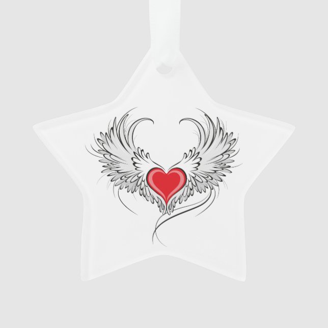 Red Angel Coeur avec ailes (devant)