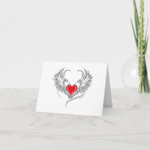 Red Angel Coeur avec ailes