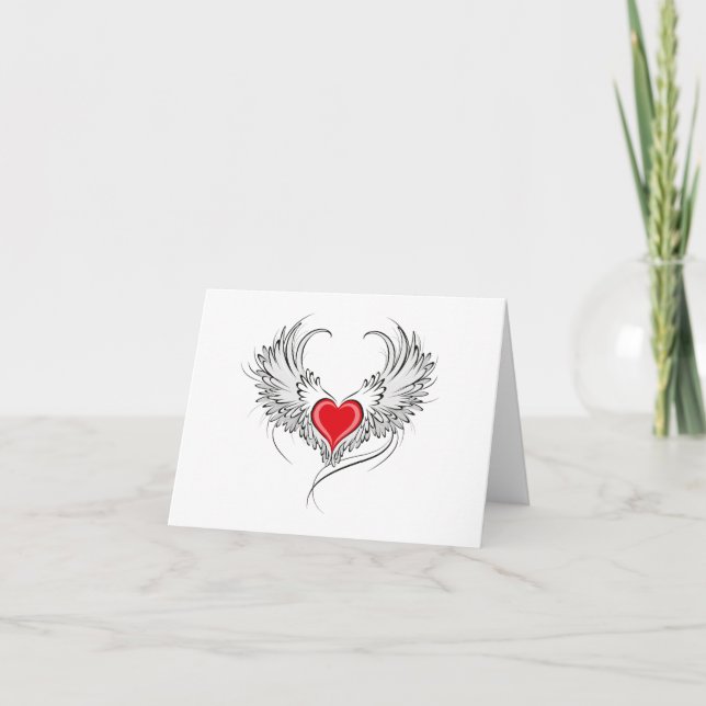 Red Angel Coeur avec ailes (Devant)