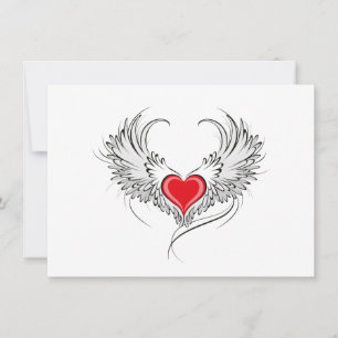Red Angel Coeur avec ailes