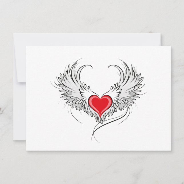 Red Angel Coeur avec ailes (Devant)