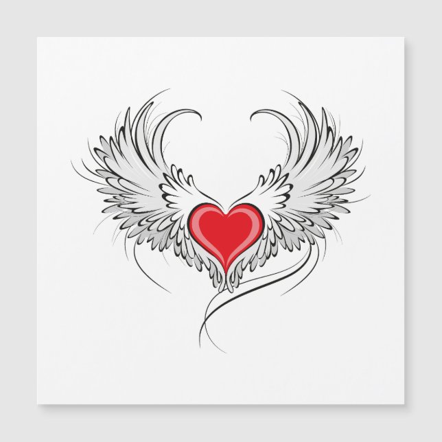 Red Angel Coeur avec ailes (Devant)