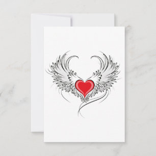 Red Angel Coeur avec ailes