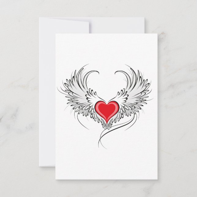 Red Angel Coeur avec ailes (Devant)