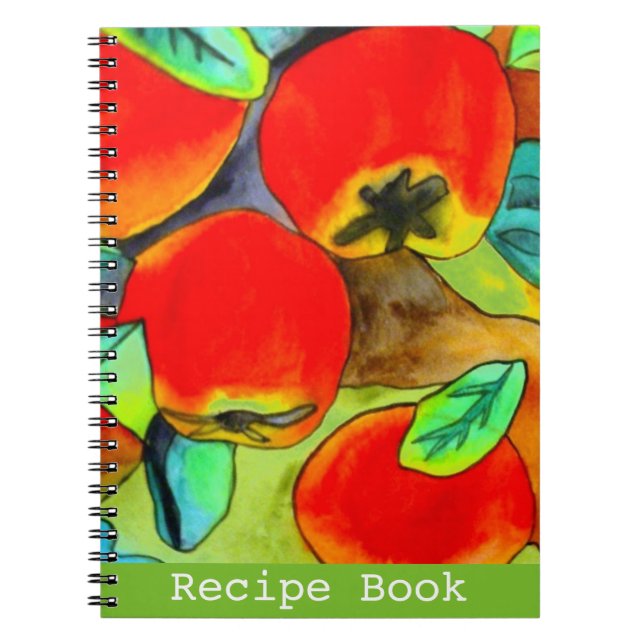 Red Apples aquarelle art original Livre de recette (Devant)
