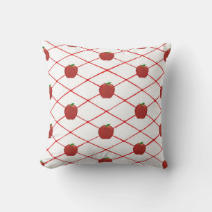 Red Apples Criss Cross Quilt Motif Coussins