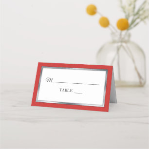 Red   ARGENT   Cartes De Place Blancs Simple Et Él