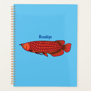 Red Arowana fish cartoon