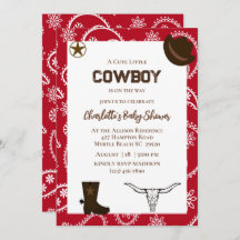 Red Bandana Western Cowboy Invitation d'anniversai
