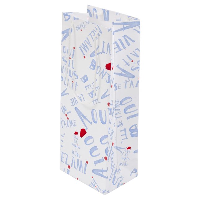 Red Beret Wine Oui Oui bonjour lavabo cadeau Sac à (Devant Angle)